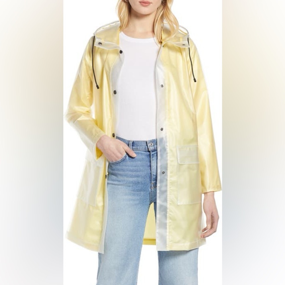 Halogen Patch Pocket Transparent Women’s Raincoat - Picture 2 of 4